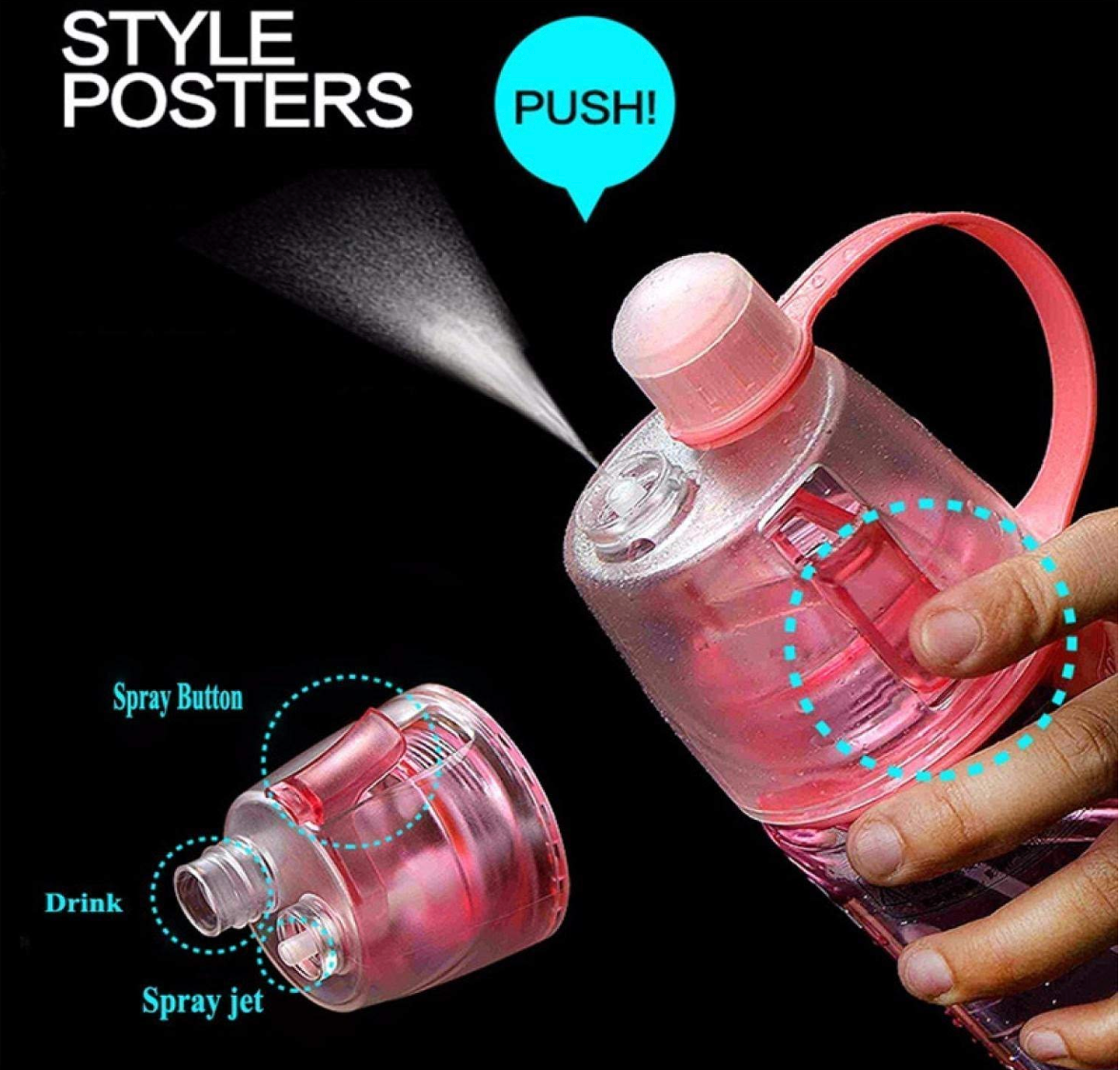 2-in-1 Mist Spray Water Bottle 600ml - The Ultimate Summer Companion